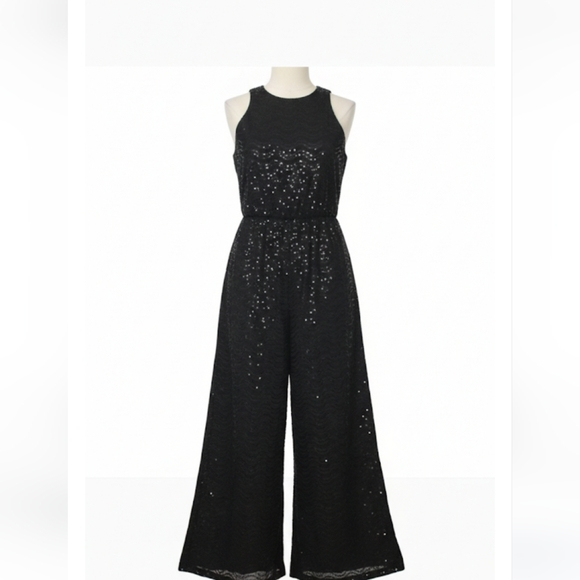 Karl Lagerfeld Pants - Karl Lagerfeld Black Jumpsuit with Sleeveless Design and Wide-Leg Pants Sz 6